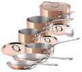 Mauviel M Heritage Copper cookware set table