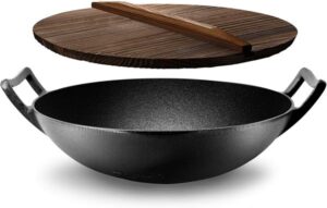 NutriChef Heavy Duty Cast Iron Wok